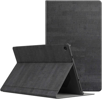 Fire HD 10 Tablet (7th / 9th Generation, 2017/2019 Release) - Lightweight Stand Folio Shockproof Cover Protector with Auto Wake/Sleep for Fire HD 10.1 Inch, Slate BLACK